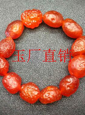 原石阿拉善戈壁葡萄干糖心玛瑙彩色单圈手串女款礼物饰品随形手链