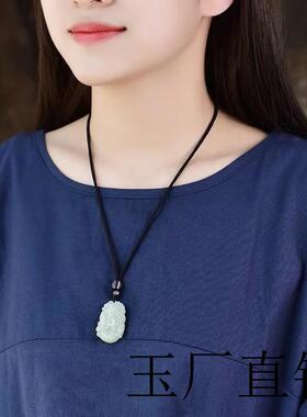 高端新疆和田玉色十二生肖吊坠百搭玉佩玉坠项链兔年本命年情侣款