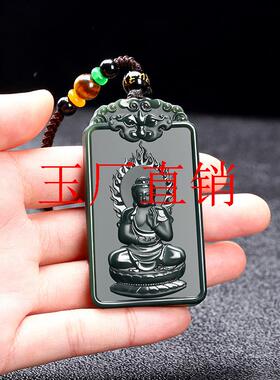 新疆和田玉本命佛吊坠十二生肖塔青细料男女情侣玉牌子挂件玉项链