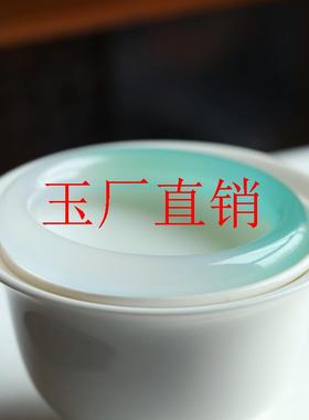 远山黛玛瑙玉髓圆条手环半山半水翡翠色渐变玉镯子女高冰透荔手镯