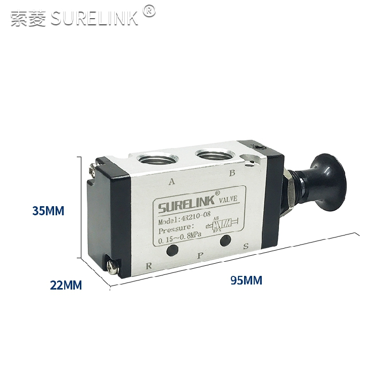 气动手拉阀4R210-08二位五通气控换向阀 推拉气缸控制开关替4L210 - 图0