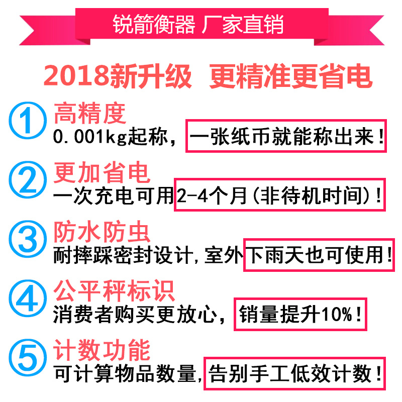 锐箭电子秤商用计价台秤称重克高精度精准称菜防水电子称锐箭衡器