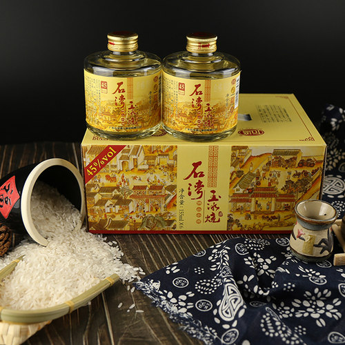 石湾玉冰烧45度佛山小酒155mlx6瓶微黄纯粮礼盒装广东白酒 - 图0