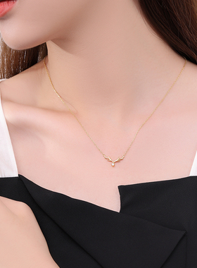 一鹿有你S925银锆石女吊坠送礼