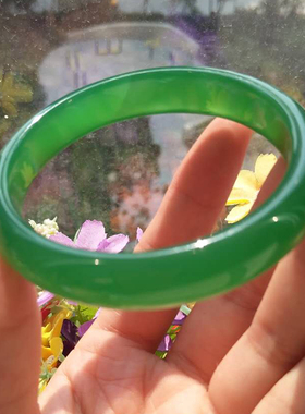 正品手镯子苹果绿保真玛瑙玉髓