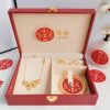 Wedding simulation sand gold long-lasting three-gold hardware jewelry set engagement table ancient bracelet ring necklace
