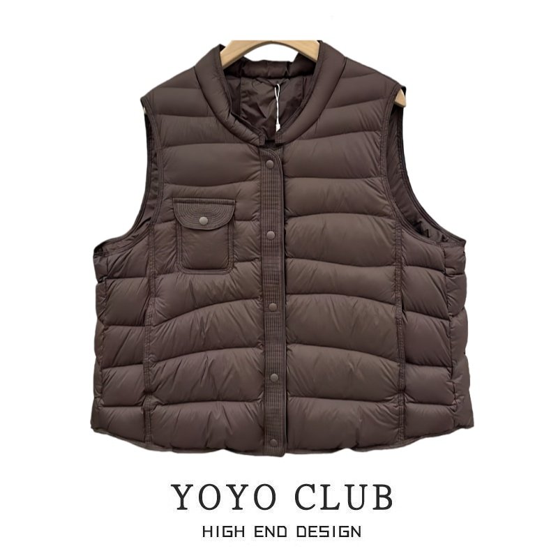 品牌折扣胖MM通勤风单排扣羽绒棉马甲2025秋冬季百搭轻薄背心外套,淘宝优惠券,粉丝福利购,淘宝优惠卷