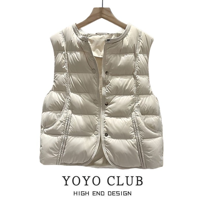 品牌折扣胖MM通勤风单排扣羽绒棉马甲2025年轻薄保暖百搭坎肩背心,淘宝优惠券,粉丝福利购,淘宝优惠卷