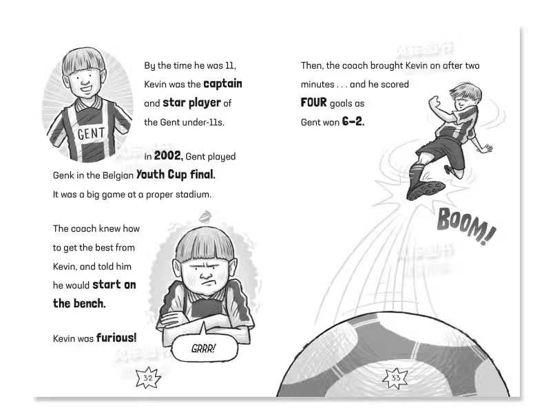 【预售】足球明星特辑：凯文·德布劳内英文漫画进口原版图书【Football Superstars】De Bruyne RulesSimon Mugford welbeckpubl-图2