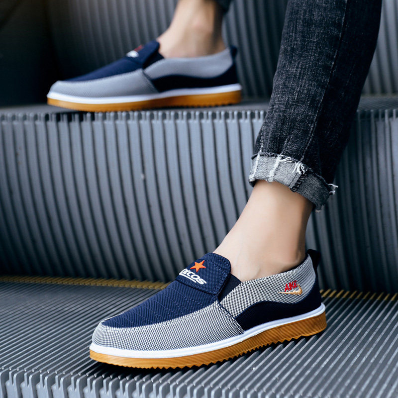 老北京布鞋男士春季工作鞋男帆布鞋一脚蹬板鞋男百搭鞋子男休闲鞋,淘宝优惠券,粉丝福利购,淘宝优惠卷