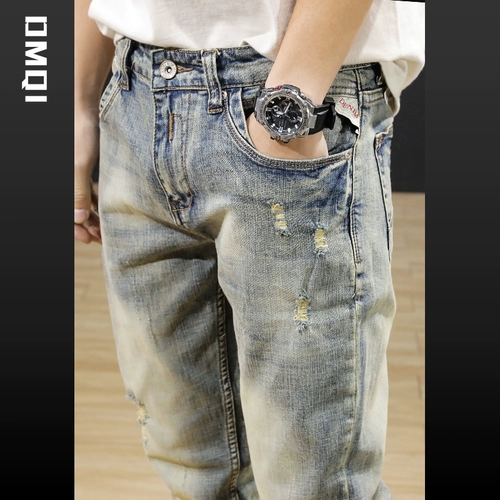 Осенние элитные ретро джинсы для отдыха, весенние штаны, в американском стиле, европейский стиль, свободный прямой крой