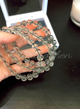 天然绿幽灵素圈简约轻奢手链女