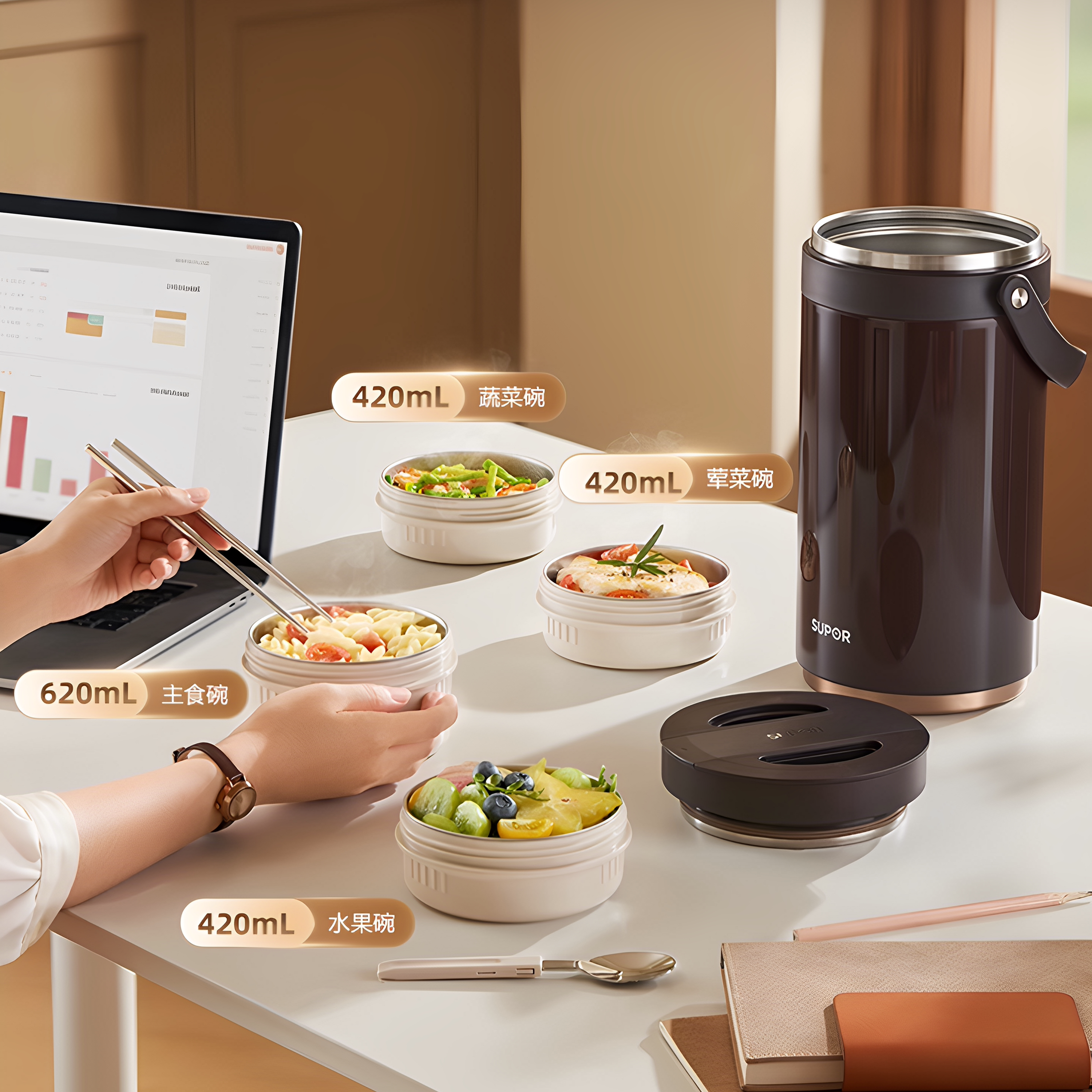 苏泊尔保温饭盒24小时超长效保温桶多层成人大容量上班族2025新款,淘宝优惠券,粉丝福利购,淘宝优惠卷