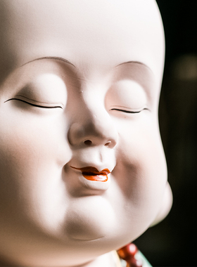 装饰小沙弥人物摆件陶瓷随缘创意