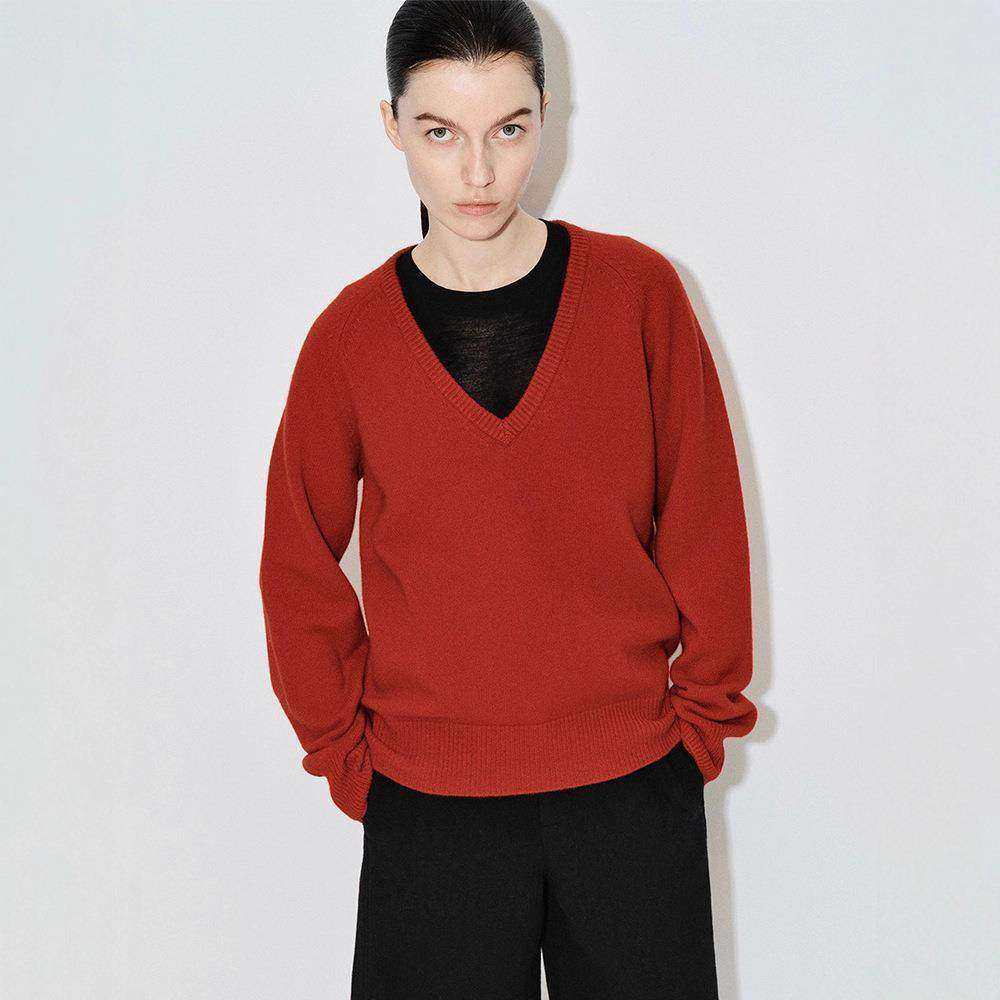 【现货】Rouje Life超细18.5澳毛复古v领百搭长袖套头针织毛衣,淘宝优惠券,粉丝福利购,淘宝优惠卷
