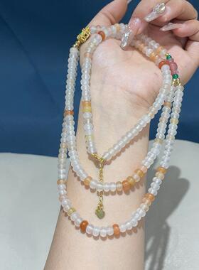多巴胺元气桃桃彩色串珠项链