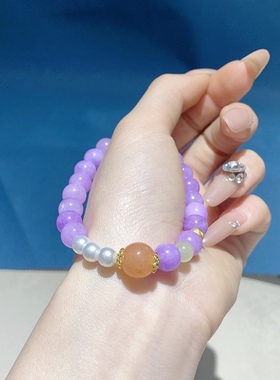 天然金丝玉手链女小众蜜蜡转运珠