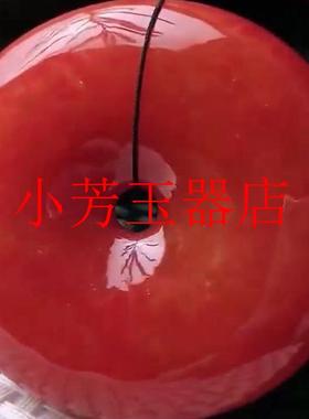 缅甸冰糯种红色红翡大平安扣吊坠翡翠色胭脂红平安身符玉坠男女款