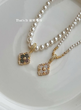 天然贝母吊坠维多利亚风万能吊坠