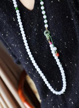 毕业级羊脂玉新疆籽料佛珠