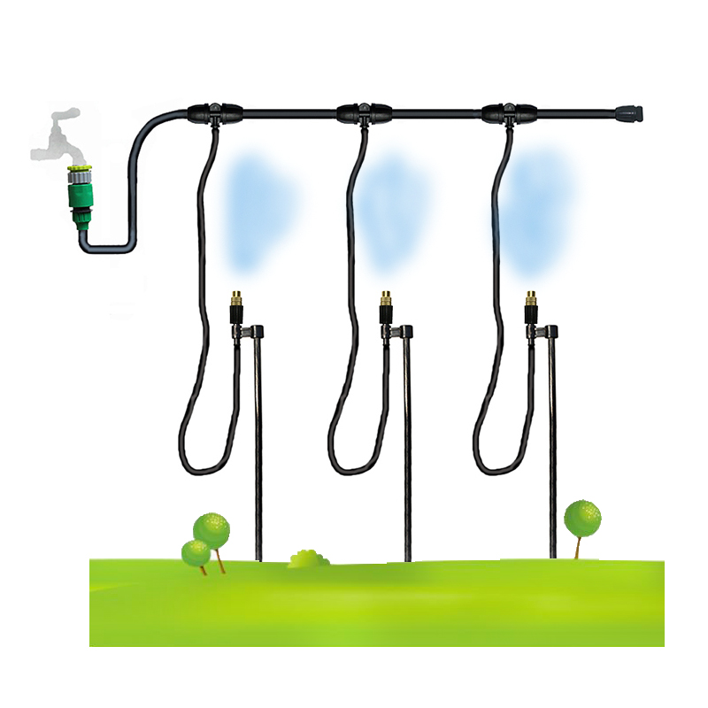0.8米地插雾化微喷铜喷头喷雾软管花园绿化小型自动灌溉浇花水管-图3