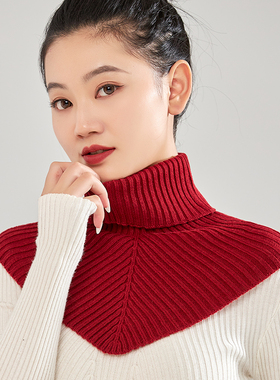 羊绒高领脖套女假领子针织护颈椎保暖围脖时尚围巾配毛衣套头披肩