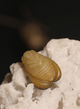 新疆和田玉籽料黑皮黄沁苏工玉蝉