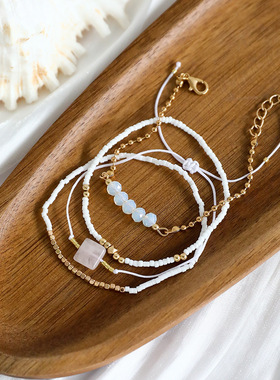 人造水晶多层套装仿水晶珠手链