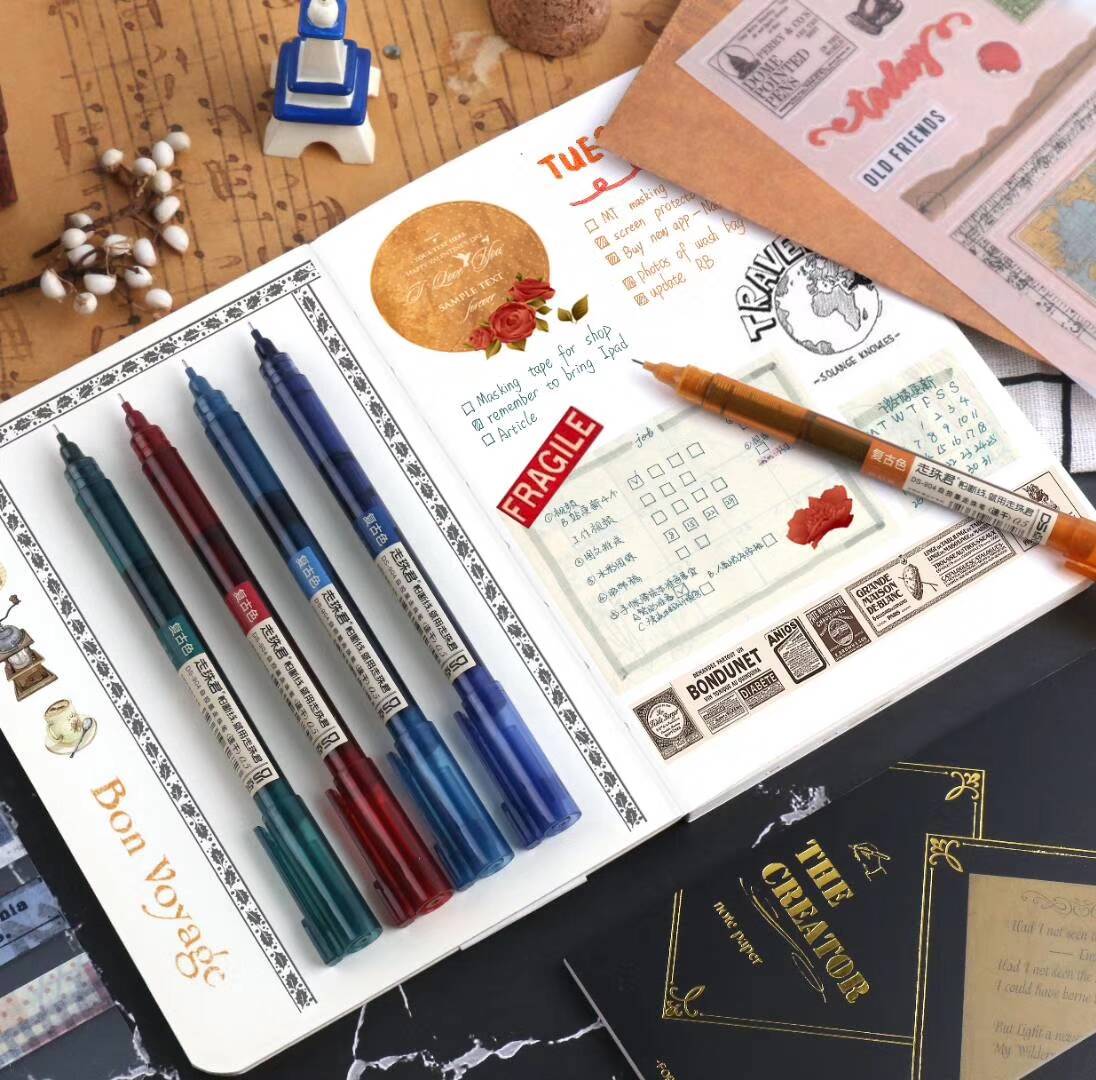 Midas touch retro color ballpoint pen quick drying