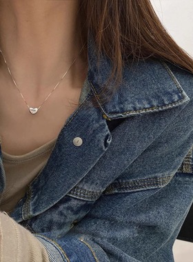 2025新款简约冷淡风爱心锁骨链