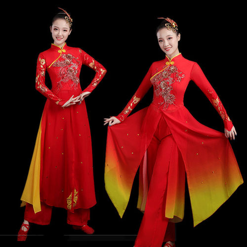 秧歌服演出服女2026新款套装中老年扇子舞广场舞服舞龙舞狮打鼓服 - 图0