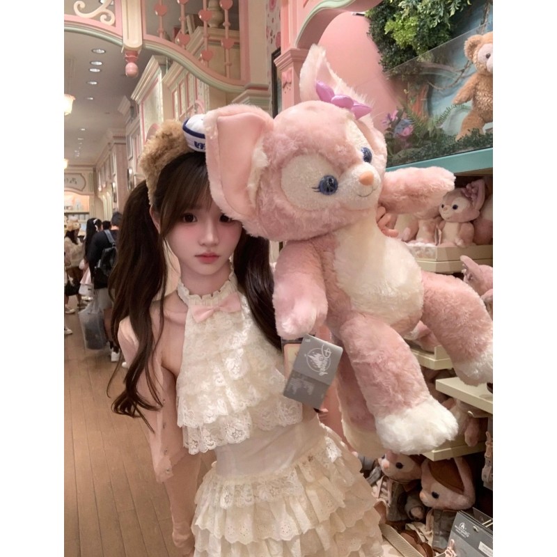 夏季纯欲甜辣风迪士尼穿搭挂脖蕾丝上衣蝴蝶结高腰蛋糕蓬蓬裙套装,淘宝优惠券,粉丝福利购,淘宝优惠卷