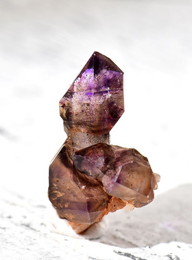 创意天然色紫发晶原石吊坠