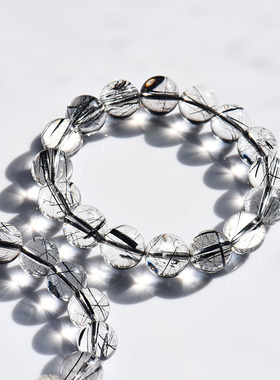 天然黑发晶手链情人节礼物情侣款