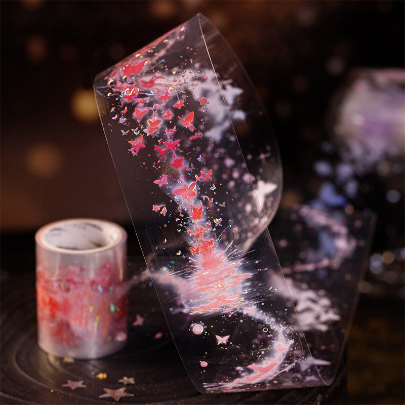 蝶影朦胧贝壳光造景胶带蝴蝶气泡手帐拼贴装饰diy贴纸ins风背景,淘宝优惠券,粉丝福利购,淘宝优惠卷