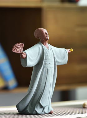紫砂孔明诸葛亮中式人物雕像