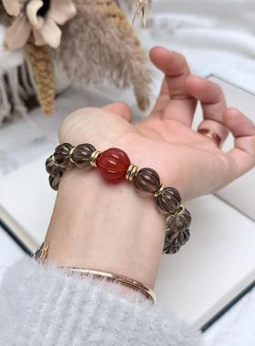 天然茶水晶手链女款单圈时尚饰品礼物送女友闺蜜生日礼物