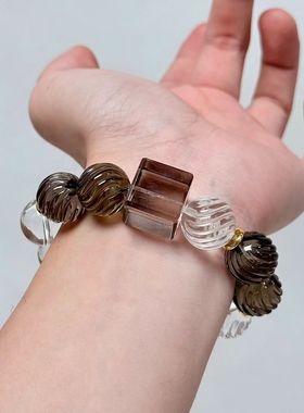 天然水晶男神16毫米手链原创设计轻奢时尚款水晶手链