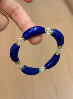 青金石弯管造型手串女友生日闺蜜礼物