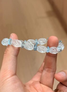 天然白水晶手链女款单圈手串饰品礼物送女友闺蜜