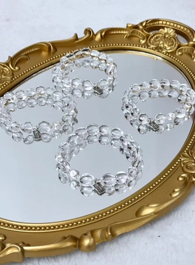 天然白水晶手链女款单圈简约风格饰品礼物送女友闺蜜生日礼物