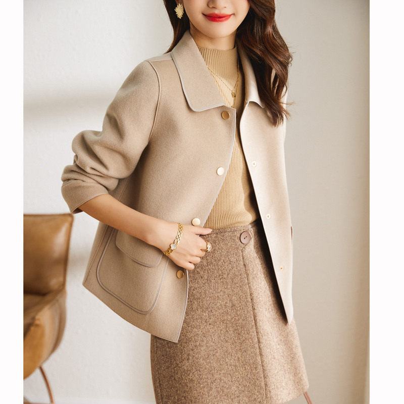 双面毛呢外套短款2021秋冬新款高端 依蓝姗毛呢外套