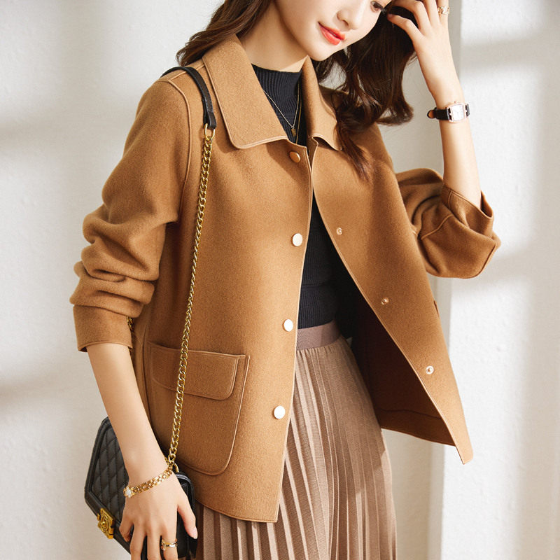 双面毛呢外套短款2021秋冬新款高端 依蓝姗毛呢外套