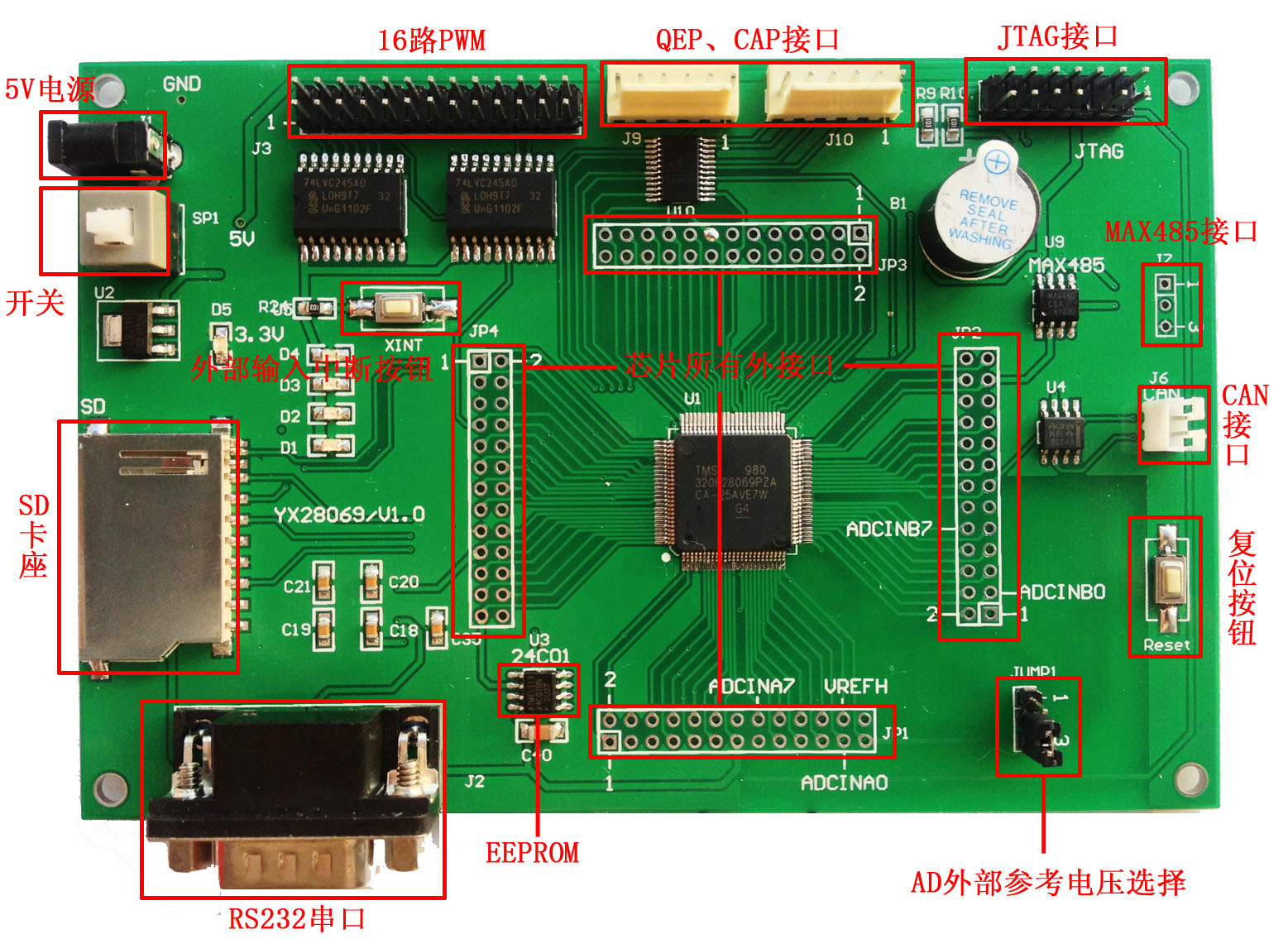 TMS320F28069DSP开发板/学习实验版 4G学习资料 研旭精品! - 图0