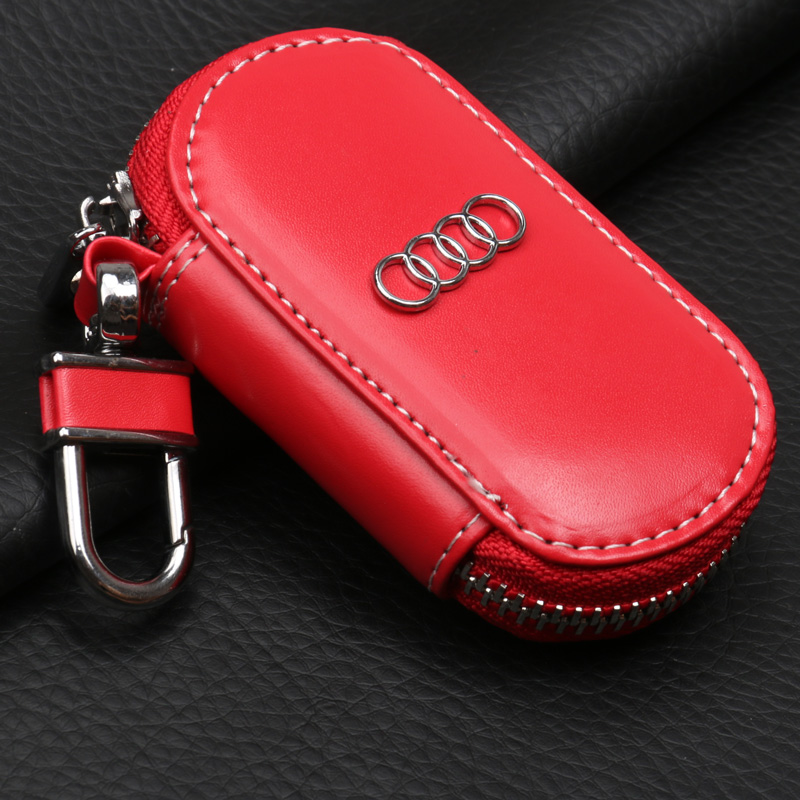 专用于奥迪钥匙包S3 A3 新A4L A5 A6L S5Q3 Q5Q7A8汽车真皮钥匙套 - 图0