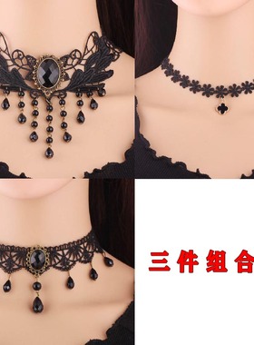 新款蕾丝项链女锁骨链