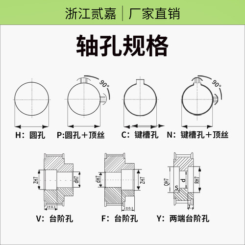 同步轮3M/5M/8M/14M/MXL/XL/T5/T10/AT10皮带轮铝可定制同步带轮 - 图1