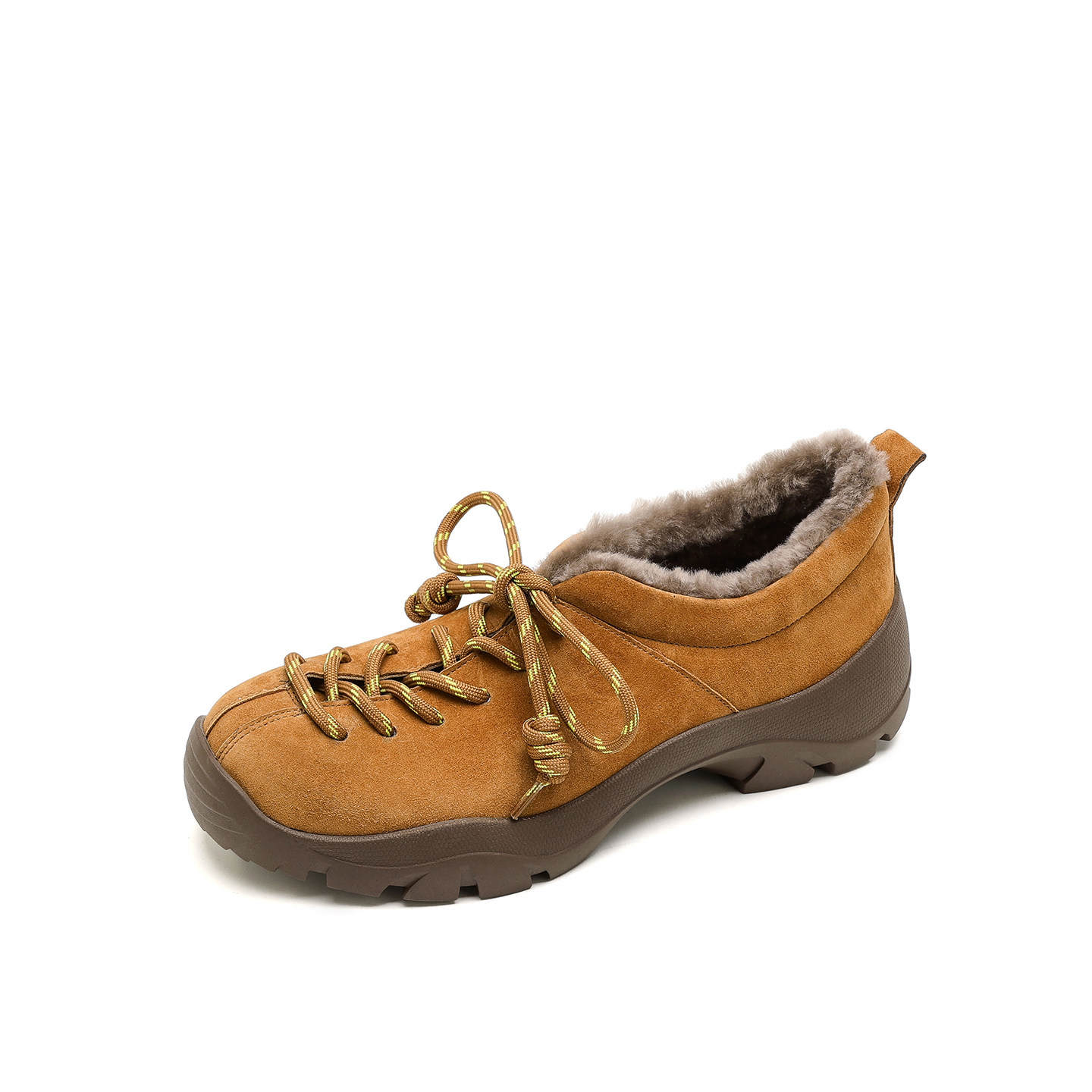 Kmeizu巨软~4.5cm厚底休闲德训鞋女加绒毛毛小皮鞋户外登山雪地鞋,淘宝优惠券,粉丝福利购,淘宝优惠卷