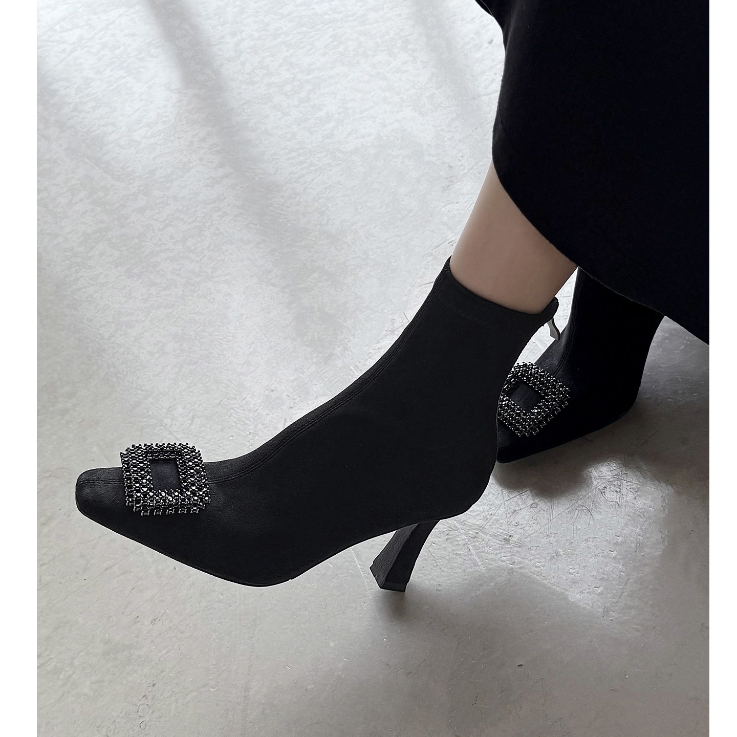 Kmeizu优雅千金~8cm细超高跟短靴女秋冬弹力瘦瘦靴小腿袜靴高筒靴,淘宝优惠券,粉丝福利购,淘宝优惠卷