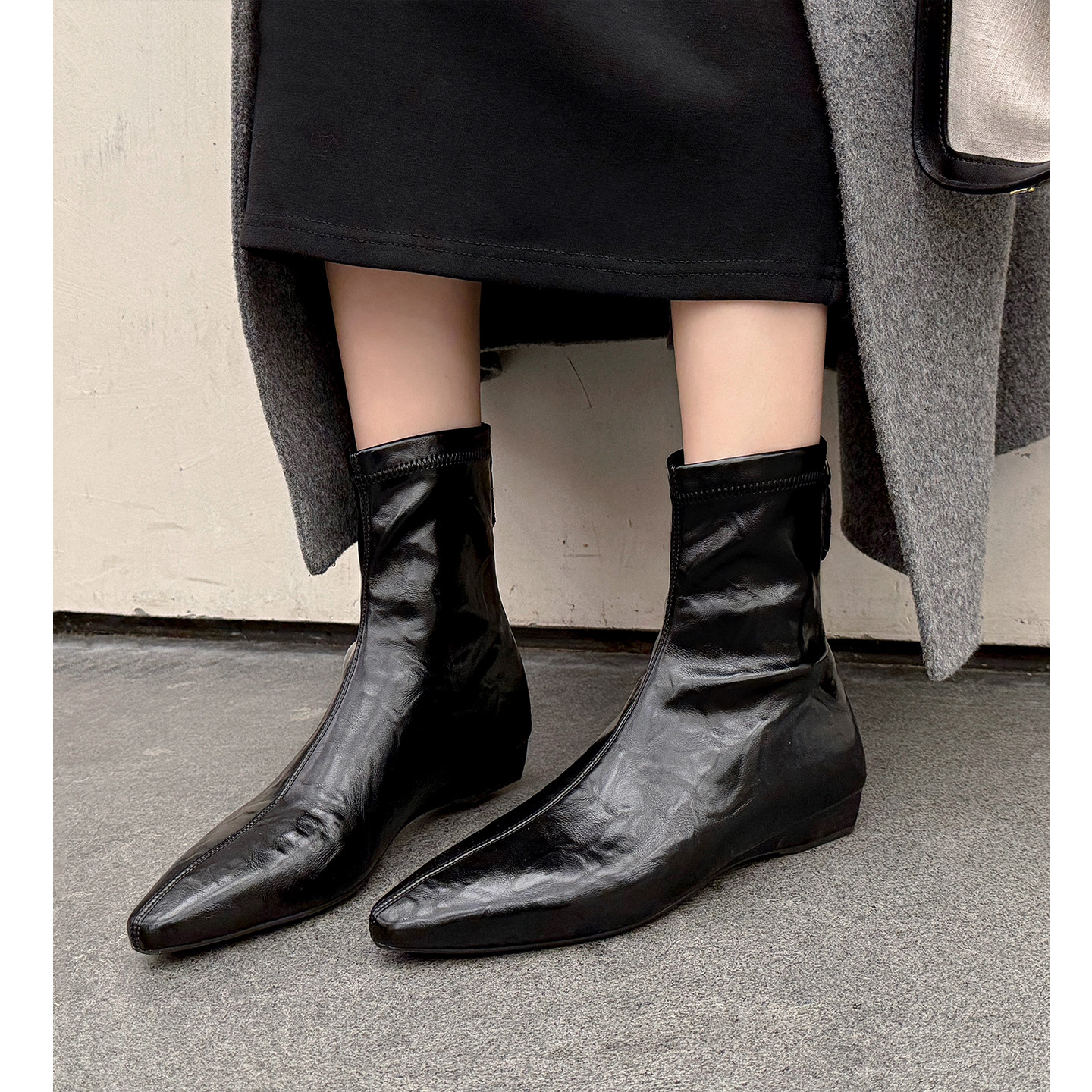 Kmeizu一体成型2cm低跟短靴女秋冬弹力瘦瘦靴后拉链简级及踝马靴,淘宝优惠券,粉丝福利购,淘宝优惠卷